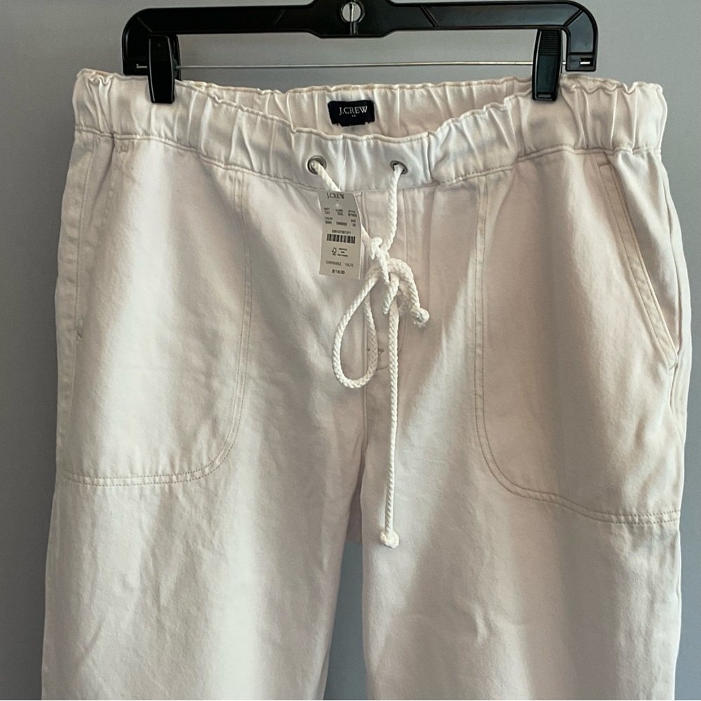 J.Crew Men’s NWT White Cotton Drawstring Pants Size 32 Elastic Waist - Picture 13 of 16